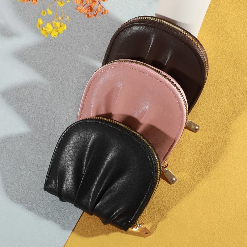 กระเป๋าสตางค์ใบสั้นทรงจีบ หนัง Pu หนังนิ่ม สีพื้น แพ็ค 3 ชิ้น 3 สี กระเป๋าสตางค์ใบสั้นทรงจีบ หนัง Pu หนังนิ่ม สีพื้น แพ็ค 3 ชิ้น 3 สี